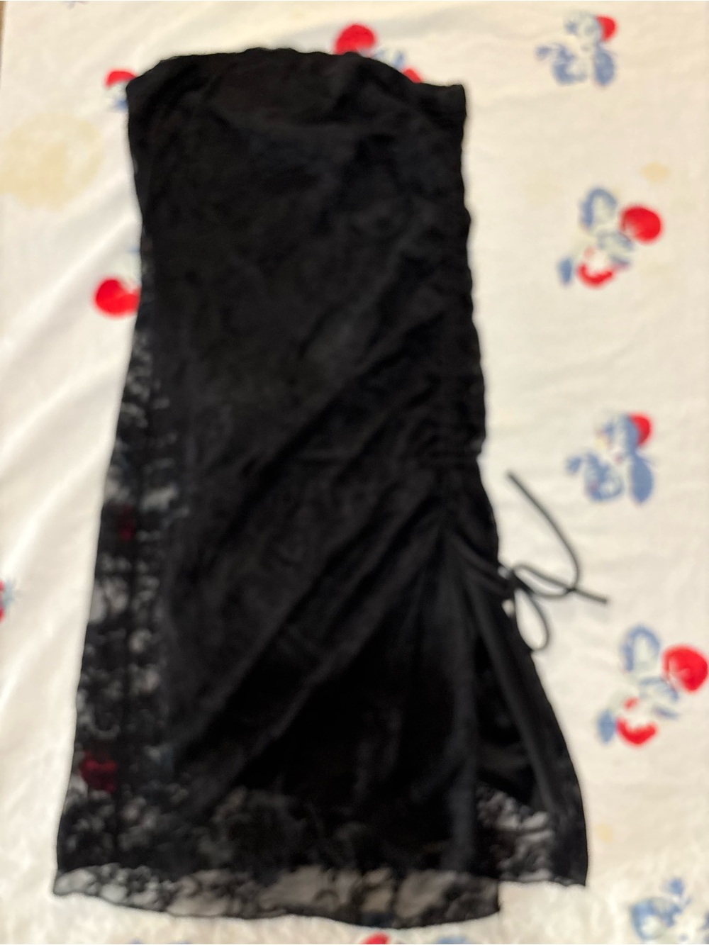 Fashion Nova Black Asymmetrical Lace Dress